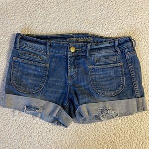American Eagle Outfitters Vintage Style Jean Shorts Lightly Destructed Size 10